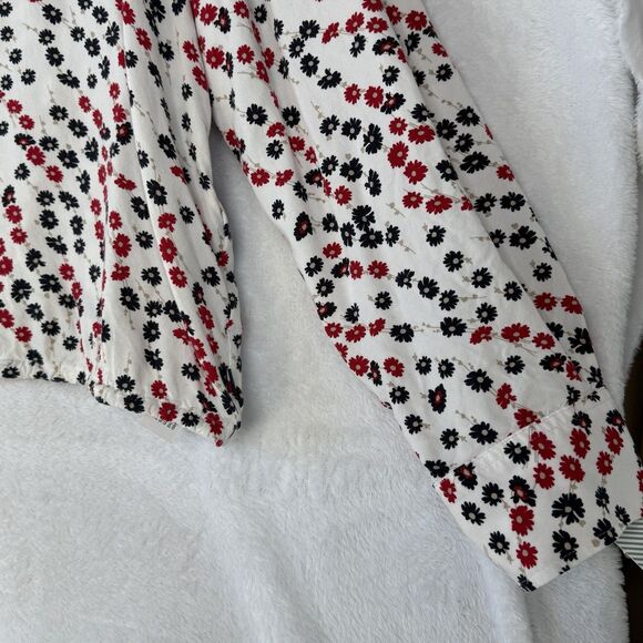 Tommy Hilfiger Women's XL Long Sleeve Ditsy Floral Button Down Top Roll Sleeve - Picture 6 of 16